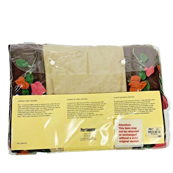 Pier 1 Jardinia Floral Table Runner 14” X 72” Cottage Core Dining Kitchen Mantle - Picture 2 of 10